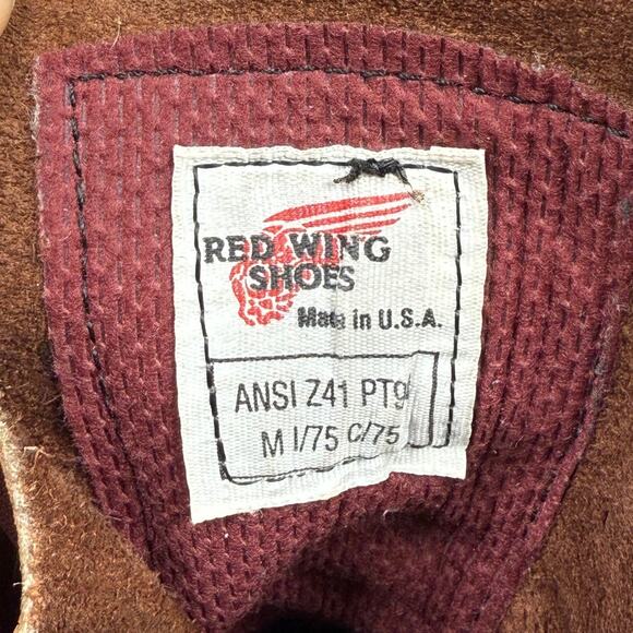 Red Wing Vintage Logger Work Leather Boots Burgundy Made USA Mens size 10 D - Picture 8 of 15